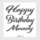 Mandy Name Vorname black Sticker Geburtstag シール (シート)