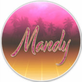 Mandy Vorname Name golden pink Aufkleber Sticker シール (正面)