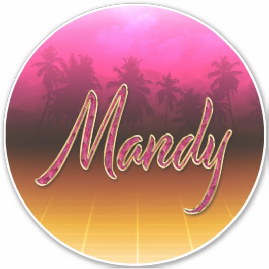 Mandy Vorname Name golden pink Aufkleber Sticker シール (正面)