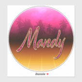 Mandy Vorname Name golden pink Aufkleber Sticker シール (シート)