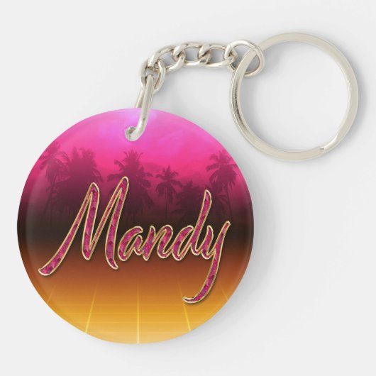 Mandy Vorname Name golden pink Schlüsselanhänger キーホルダー (裏面)