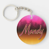 Mandy Vorname Name golden pink Schlüsselanhänger キーホルダー (正面)