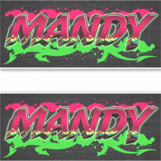 Mandy Vorname Name Graffiti Aufkleber Sticker シール (正面)