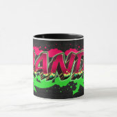 Mandy Vorname Name Graffiti red green Tasse マグカップ (中央)
