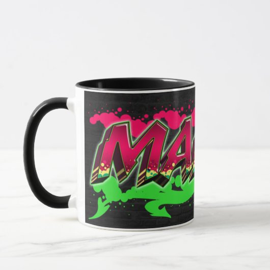 Mandy Vorname Name Graffiti red green Tasse マグカップ (左)