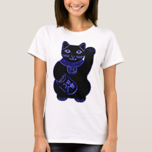 manekiのnekoの青のネオン tシャツ
