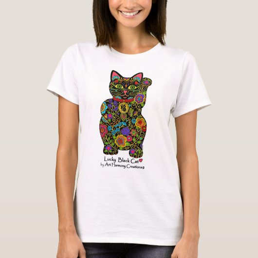 Maneki Nekoの女性のTシャツ Tシャツ (正面)