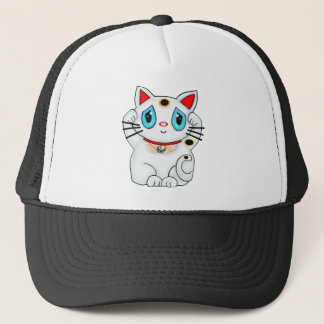 Maneki Nekoの幸運な招く白い猫 キャップ