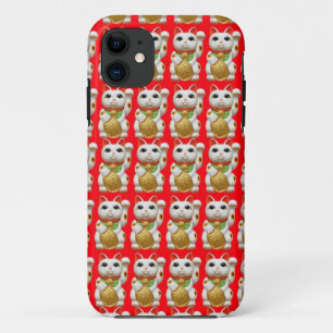 maneki-nekoの幸運な猫の日本の魅力の護符のwelc iPhone 11 ケース