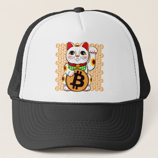 Maneki Nekoの幸運な猫Bitcoinは足を去りました キャップ (正面)