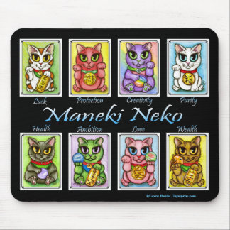 Maneki Nekoの幸運猫のファンタジー猫のマウスパッド マウスパッド