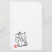 Maneki Neko幸運な猫の文房具 便箋 (正面/裏面)