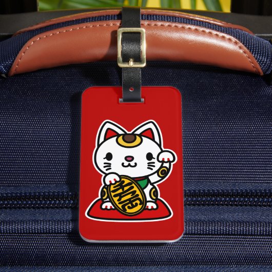 Maneki Neko (Lucky Cat) ラゲッジタグ (正面インサイチュ2)