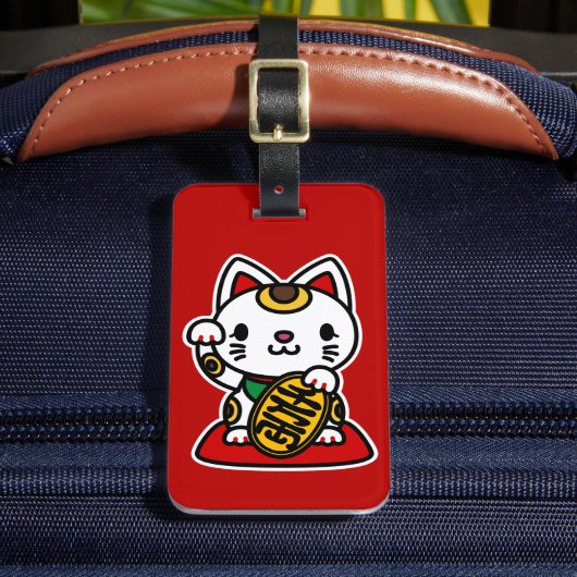 Maneki Neko (Lucky Cat) ラゲッジタグ (正面インサイチュ2)