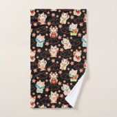 Maneki Neko Lucky Cats Bath Towel Set バスタオルセット (ハンドタオル)