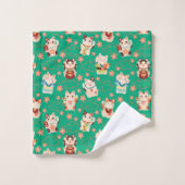 Maneki Neko Lucky Cats Bath Towel Set バスタオルセット (ウォッシュタオル)