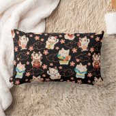 Maneki Neko Lucky Cats Throw Pillow ランバークッション (ブランケット)