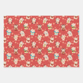 Maneki Neko Lucky Cats Wrapping Paper Set ラッピングペーパーシート (正面2)