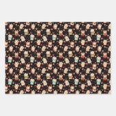 Maneki Neko Lucky Cats Wrapping Paper Set ラッピングペーパーシート (正面3)