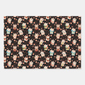 Maneki Neko Lucky Cats Wrapping Paper Set ラッピングペーパーシート (正面)