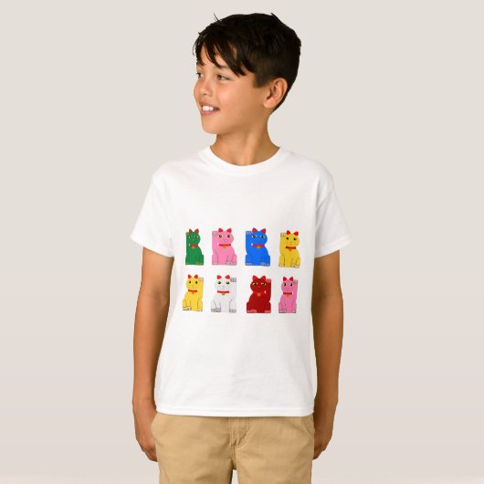 Maneki neko pour enfant tシャツ (正面フル)