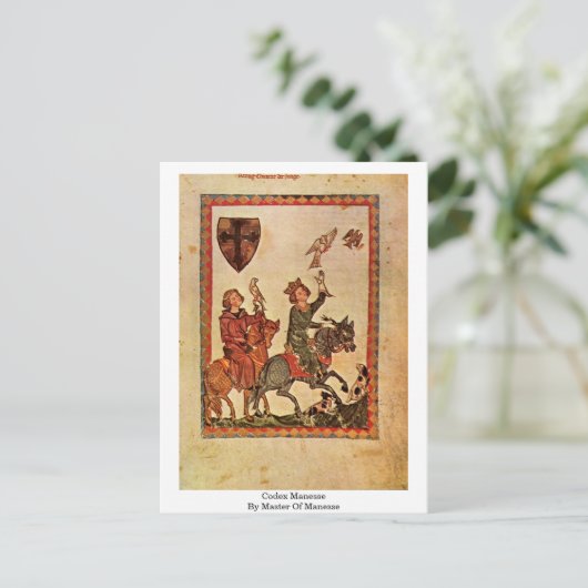 ManesseのマスターによるCodex Manesse ポストカード (スタンド正面)