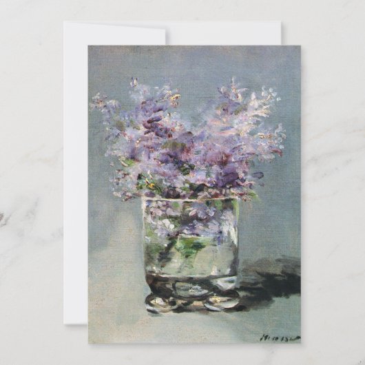 Manetのブライダルシャワーによるガラスのライラック 招待状 (正面)