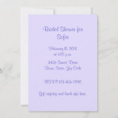 Manetのブライダルシャワーによるガラスのライラック 招待状 (裏面)