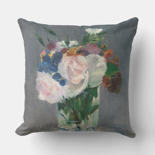 Manet |は水晶つぼ、c.1882で開花します クッション (正面)