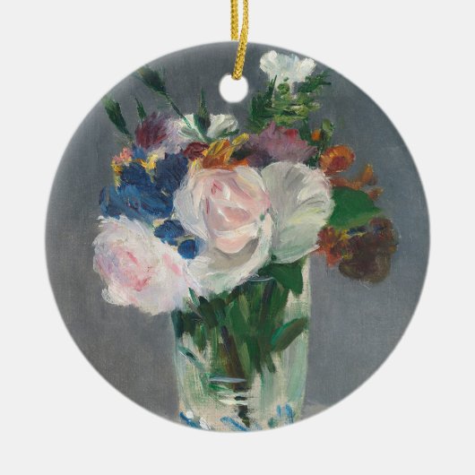 Manet |は水晶つぼ、c.1882で開花します セラミックオーナメント (正面)