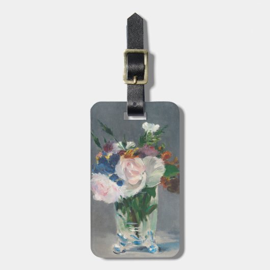 Manet |は水晶つぼ、c.1882で開花します ラゲッジタグ (正面縦)