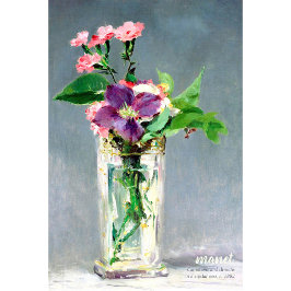 Manet Carnations clematis CC1240美しい花 ポスター
