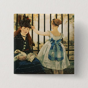 Manet Gare St. Lazare 1872-3年 缶バッジ