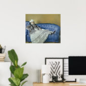 Manet | Madame Manet on a Blue Sofa, 1874 ポスター (ホームオフィス)