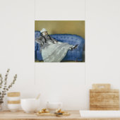Manet | Madame Manet on a Blue Sofa, 1874 ポスター (キッチン)