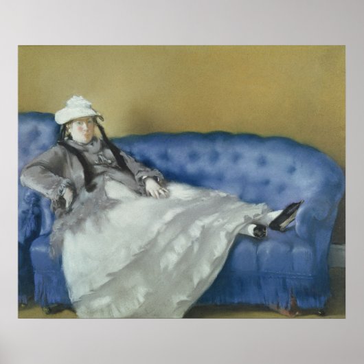 Manet | Madame Manet on a Blue Sofa, 1874 ポスター (正面)