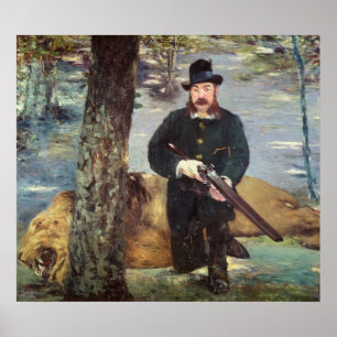 Manet Pertuisetのライオンのハンター1881年 ポスター