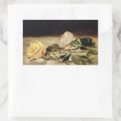 Manet: Tablelothアートワーク上の2つのバラ 長方形シール (バッグ)