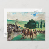 Manet - The Races at Longchamp ポストカード (正面/裏面)