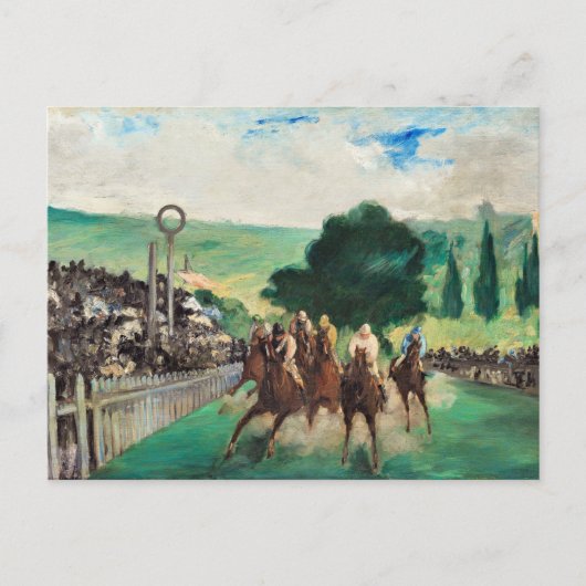 Manet - The Races at Longchamp ポストカード (正面)