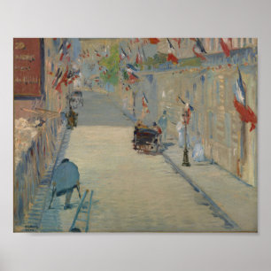 Manet - The Rue Mosnier with Flags (1878) ポスター