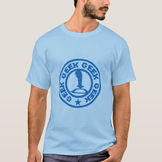 manette jeux video geek logo joystick paddle tシャツ (正面)