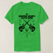 Manfred Manns Earth Bandzギターヴィンテージロゴ Tシャツ (デザイン正面)