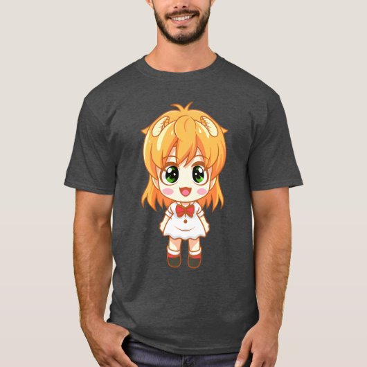 manga anime girl boy tシャツ (正面)