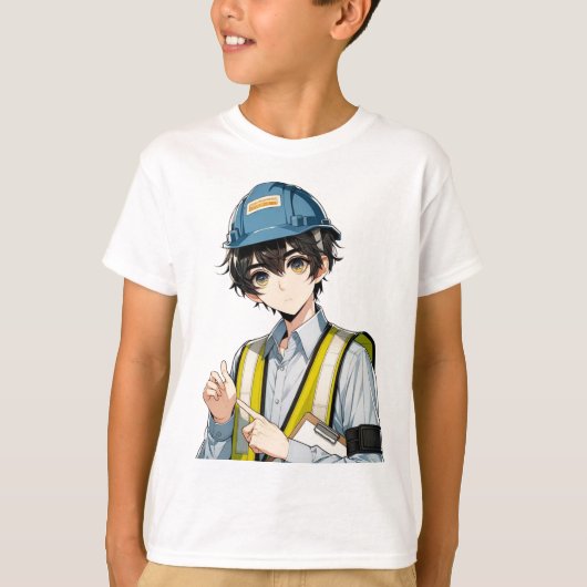 Manga Arbeitssicherheitsexperte T-Shirt Tシャツ (正面)