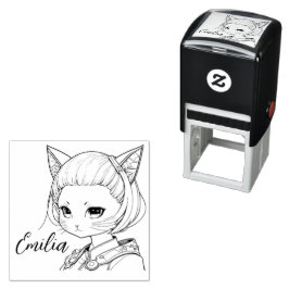 Manga Catgirl セルフインキングスタンプ