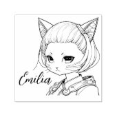 Manga Catgirl セルフインキングスタンプ (デザイン)