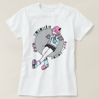 manga demon girl pink tシャツ