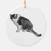 Manga Dot Cat Ornament Brightens Festive Decor セラミックオーナメント (裏面)