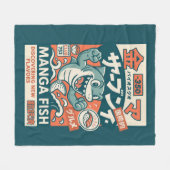 Manga Fish フリースブランケット (正面(横))